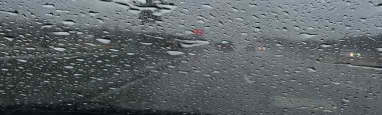 Rain on windscreen